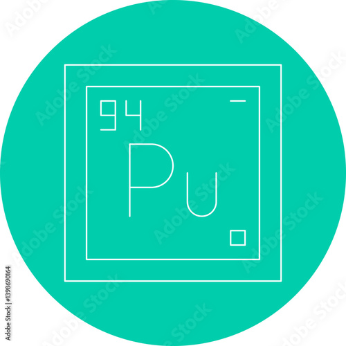 Plutonium single vector illustration icon