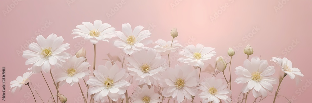 Soft floral pink background with delicate flowers, perfect for greeting cards, banners and ads Soft floral pink background with delicate flowers, perfect for greeting cards, banners and ads