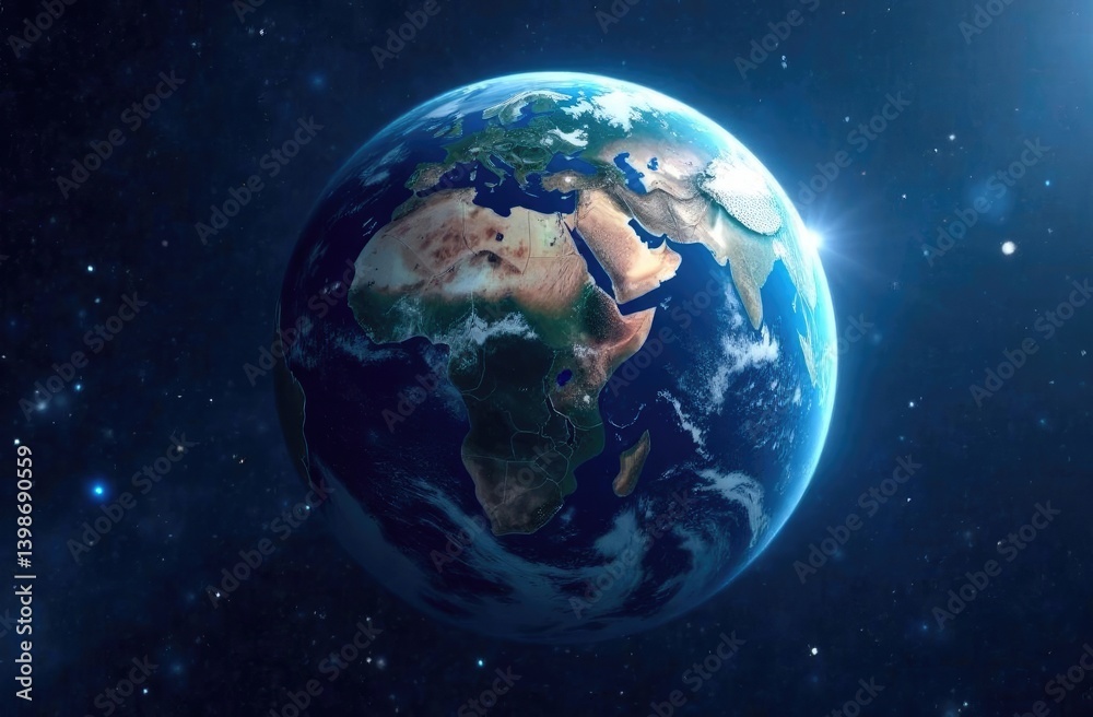 Satellite image of the Earth. Image of the planet Earth in space. Satellite image of the Earth. Image of the planet Earth in space.