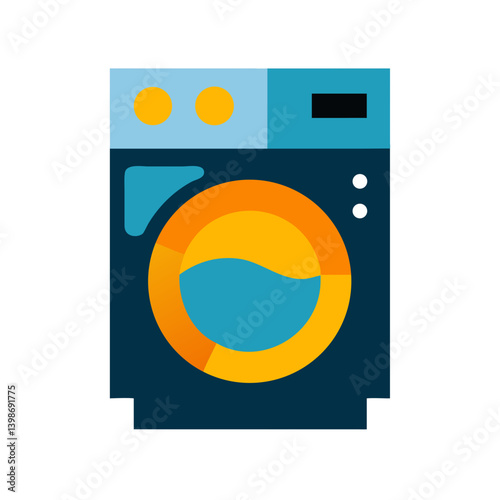 Modern washing machine design in bright colors  