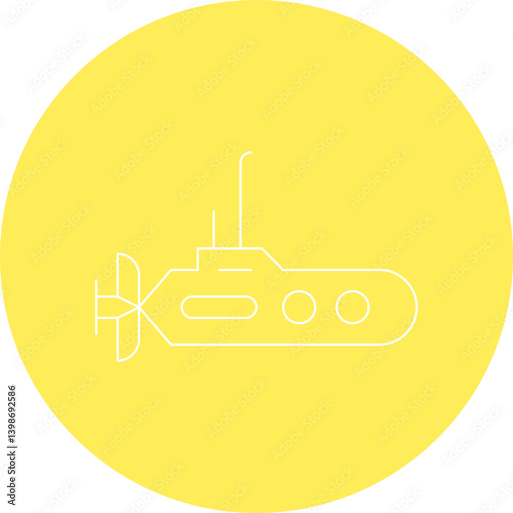 Submarine single vector illustration icon Submarine single vector illustration icon