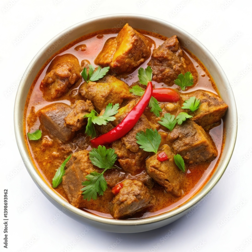 Spicy Lamb Curry in Rich Sauce vibrant herbs warm tones Spicy Lamb Curry in Rich Sauce vibrant herbs warm tones