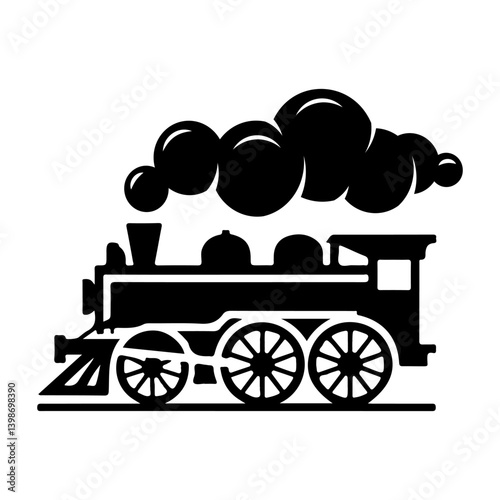 Vintage train isolated on white background. Design element for logo, label, emblem, sign. Vector illustration