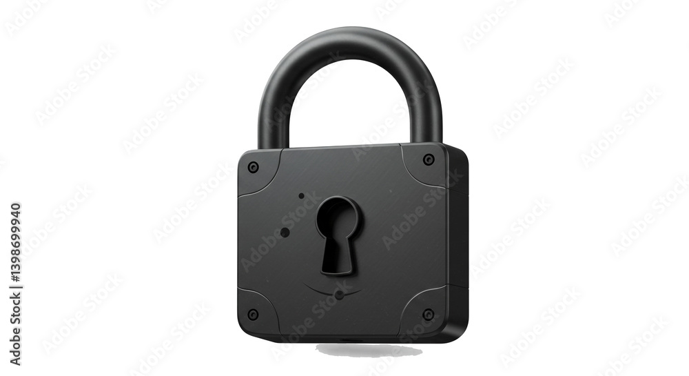 A solid black padlock symbolizing impenetrable security and unwavering digital protection against threats, on a clean white background. A solid black padlock symbolizing impenetrable security and unwavering digital protection against threats, on a clean white background.