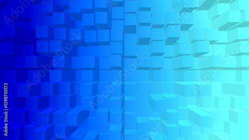 Dynamic 3D design showcasing abstract cubes extending outward, with gradient transitions for depth. Ideal for creative, modern, and visually engaging digital projects.