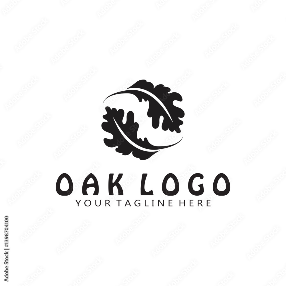 oak leaf logo vector icon illustration template design