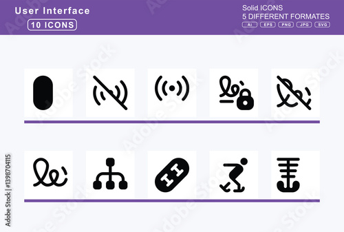 Set of 5 solid user interface icons, podium, icon, flat, vector, star, poker, chip, police, box, poll, h, poo, bolt, poop