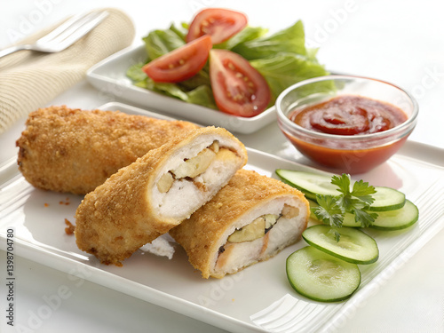 Pieces of Golden-Brown, Crispy Chicken Rolls