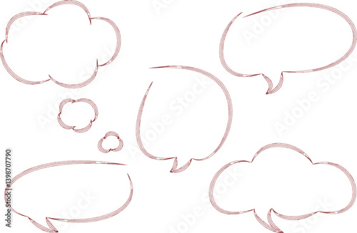 light bordo colorful art line different speech bubbles set