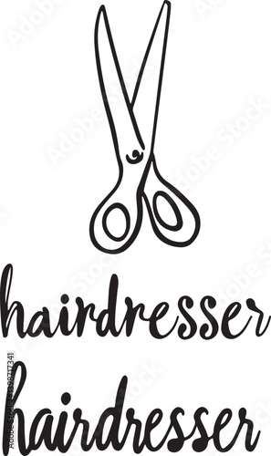 set of doodle sketch that say hairdresser