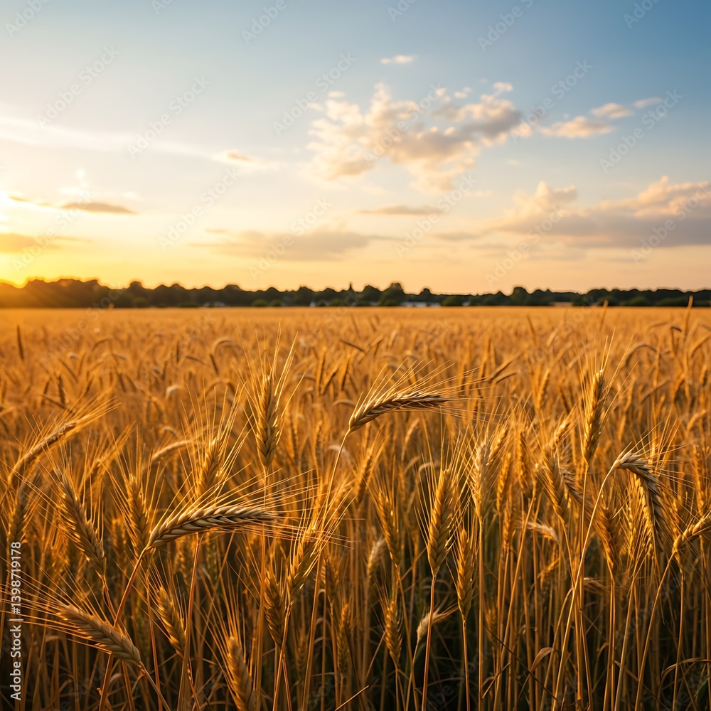 Naklejka premium Golden wheat field