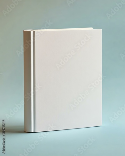 Blank book cover on a pastel background, ideal for creative designs, mockups, or themes in publishing and marketing projects.