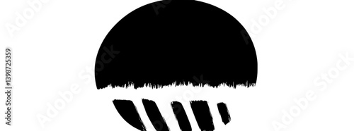 Brutalist art piece featuring abstract shapes and distorted aesthetics in a monochrome design