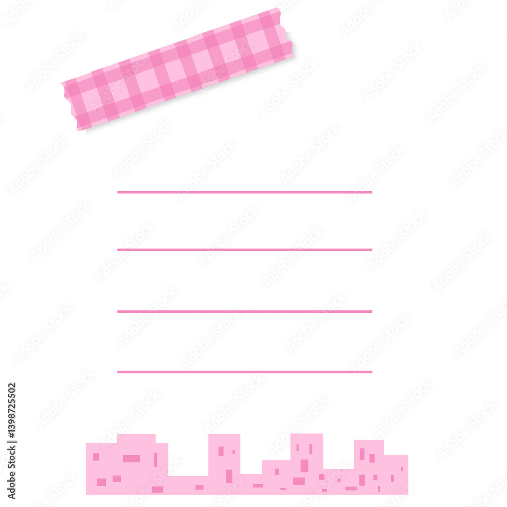 Pastel Lined Notes with Pixel and Gingham Tape Pastel Lined Notes with Pixel and Gingham Tape