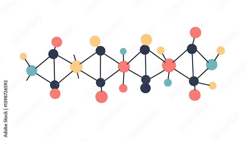 Simplistic molecular illustrations in clean vector style, representing science and innovation. Simplistic molecular illustrations in clean vector style, representing science and innovation.