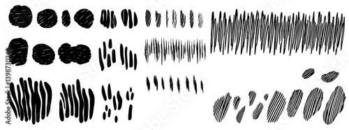 Brutalist abstract shapes create a raw graphic style with distorted aesthetics in black and white design