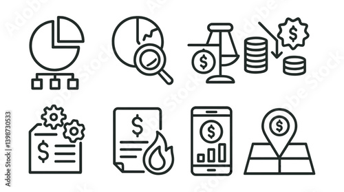 Set of icons for finance and money