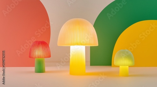 Bold decorative lamps in unique shapes and vivid colors, perfect for modern home styling