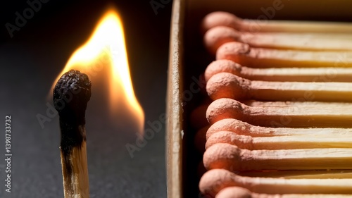 Macro Photography of Matchsticks Burning to Represent Ideas Spreading Like Fire