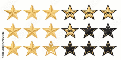 Shining Stars: An array of stars, a symbol of brilliance, success, and achievement, arranged meticulously in a visually stunning composition, ideal for conveying concepts of quality, ranking.