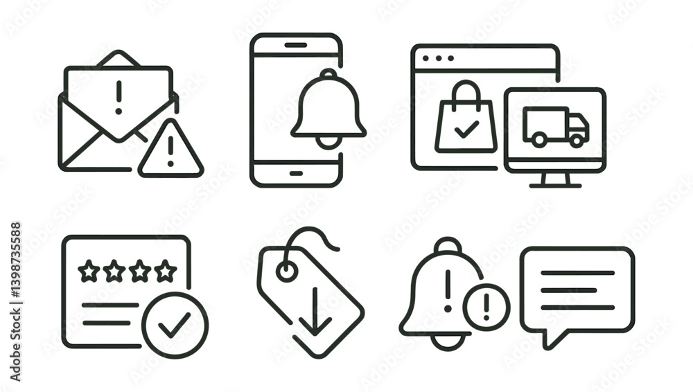 Set of icons for a computer screen Set of icons for a computer screen