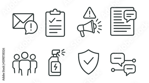 Set of icons for a computer screen