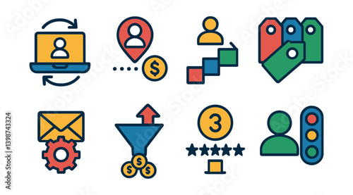 Set of icons for a computer program