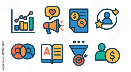 Set of icons for a business or marketing campaign