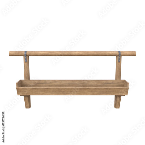 Horse Trough, 3d illustration isolated on white background