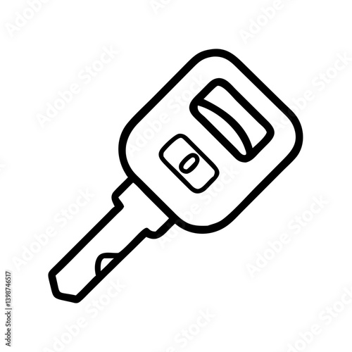 Car key outline design on a white background  