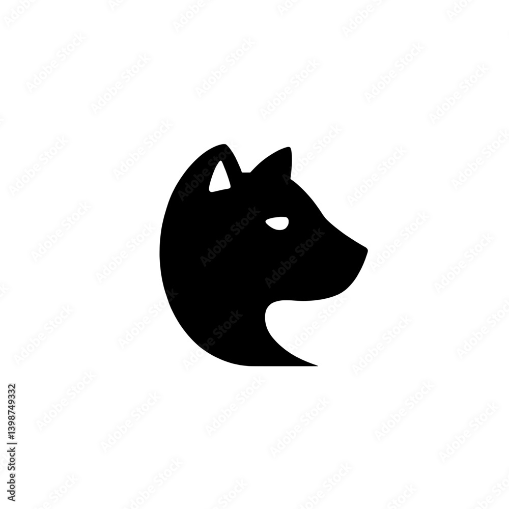 Minimalistic black dog logo designed for modern branding in pet-related businesses and services Minimalistic black dog logo designed for modern branding in pet-related businesses and services