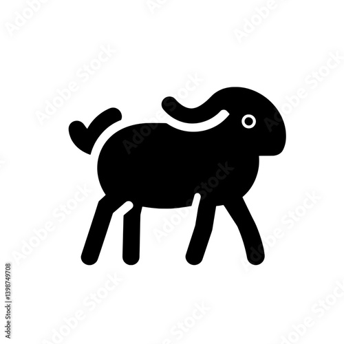 Iconic minimalistic representation of a walking goat in a sleek, modern style conveying simplicity and elegance