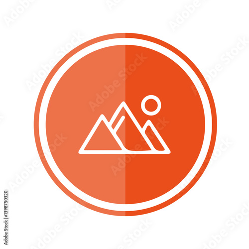 Mountain Icon in Circle
