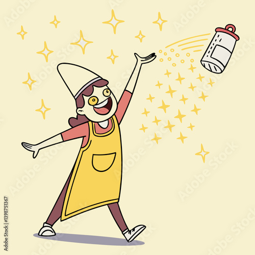 Energetic duster emoji spreading glitter