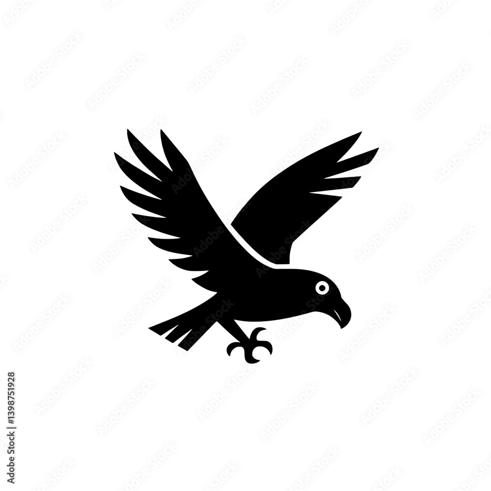 Fototapeta premium Stylized hawk icon demonstrating minimalism for branding or design projects