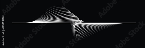 Digital sound equalizer . Audio signal frequency signal . Abstract flow linear fluid wavy shape . Acoustic volume lines .Curved lines pattern . Music sound wave . Vector illustration