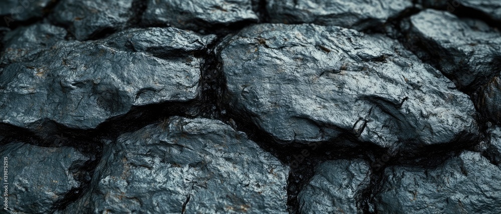 Close-up view of grey rough stones. A wall or rugged natural surface Close-up view of grey rough stones. A wall or rugged natural surface