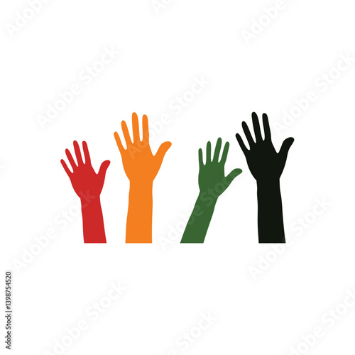 Juneteenth Independence Day. Hands for day of freedom and emancipation