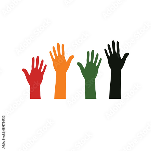 Juneteenth Independence Day. Hands for day of freedom and emancipation