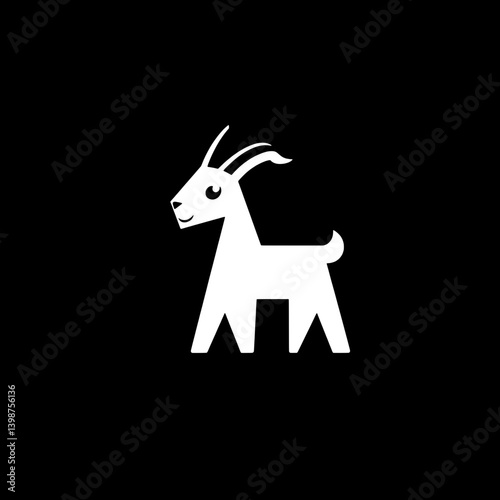Minimalist goat icon representing simplicity in design for modern branding and identity creation