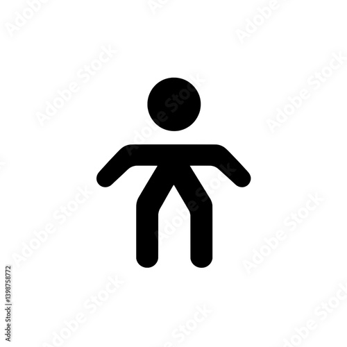 Minimalistic icon featuring a human figure with an abstract design, expressing simplicity and modernity in graphic elements