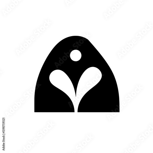 Simplistic logo design featuring a minimal icon symbolizing growth and vitality in a bold monochrome style