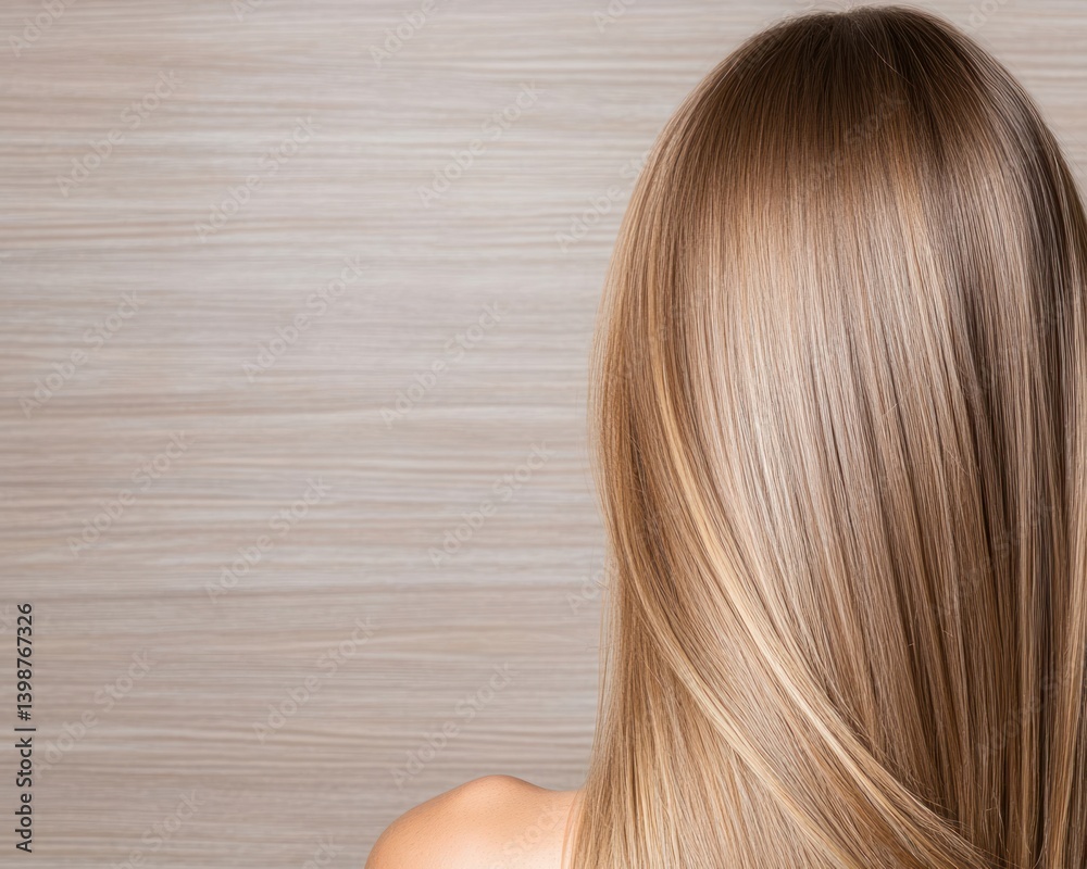 Fototapeta premium Long blonde gradient hair back view beauty fashion advertising