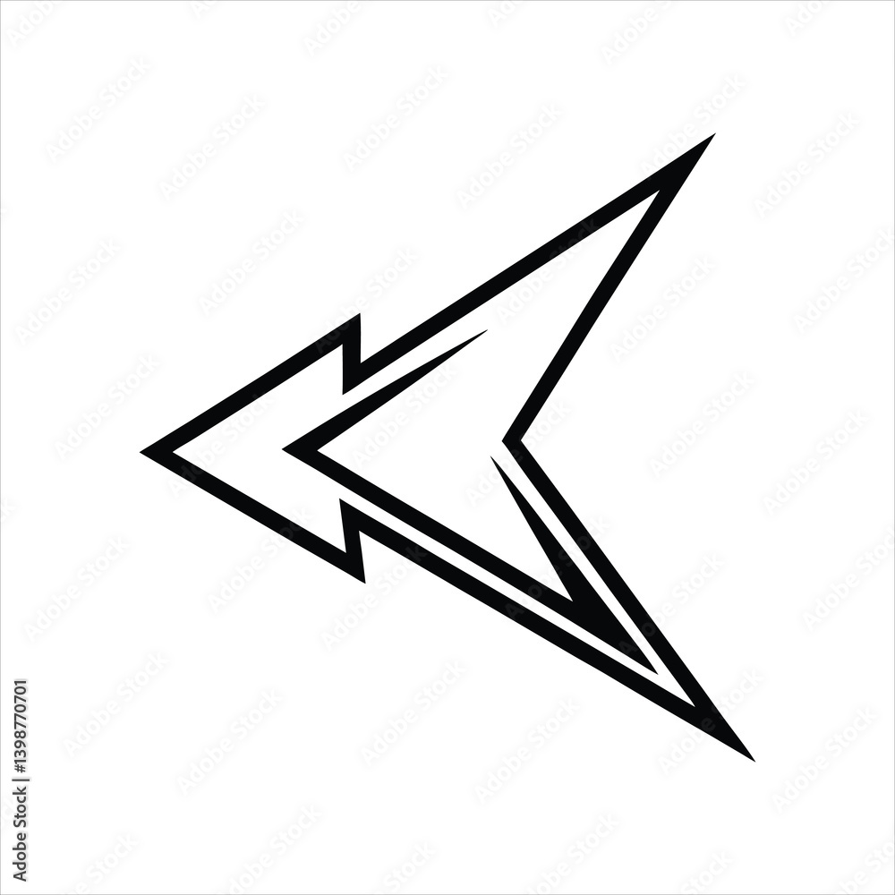 Geometric Arrow Outline Line Art Vector Design Geometric Arrow Outline Line Art Vector Design