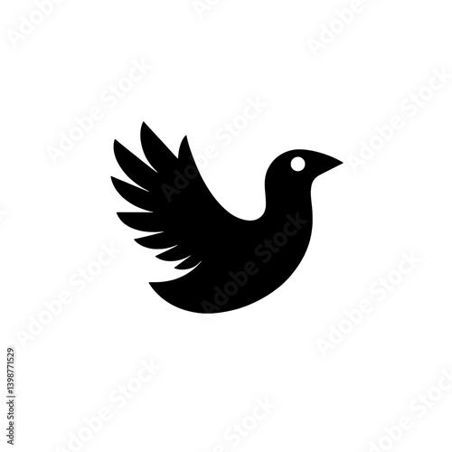 Wallpaper Mural Minimalistic black and white bird logo design suitable for various applications in branding and graphic design Torontodigital.ca