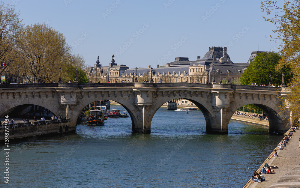 Naklejka premium Le pont neuf de Paris, sous le soleil.