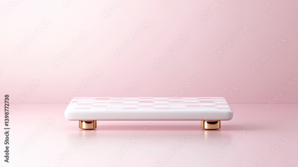 Pink and white checkered display platform