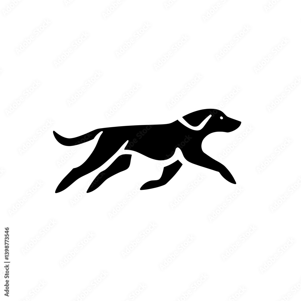 Fototapeta premium Stylish black and white dog logo featuring a minimalist design suitable for various applications