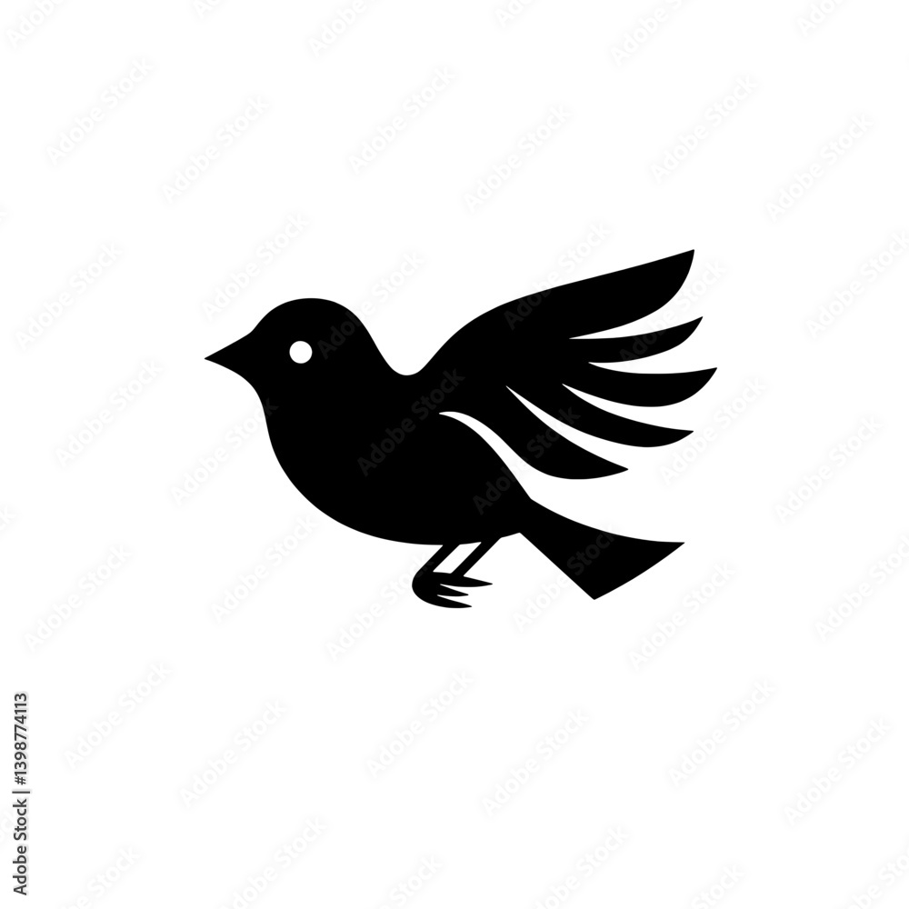 Fototapeta premium Minimalist black and white bird logo design featuring elegant vector graphics suitable for various applications