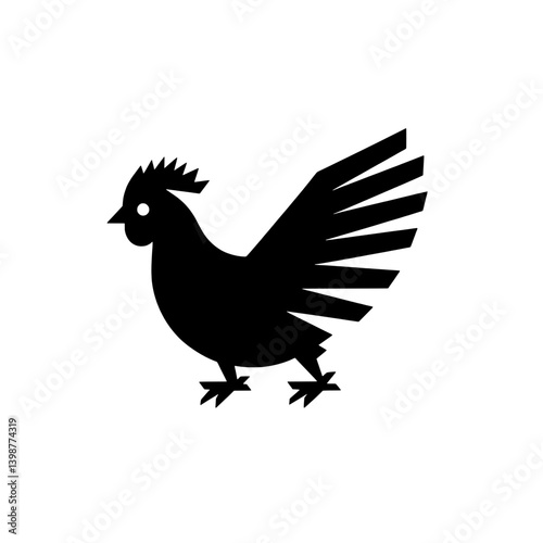 Stylish black and white minimalist logo featuring a bird icon in a vector design suitable for various branding purposes
